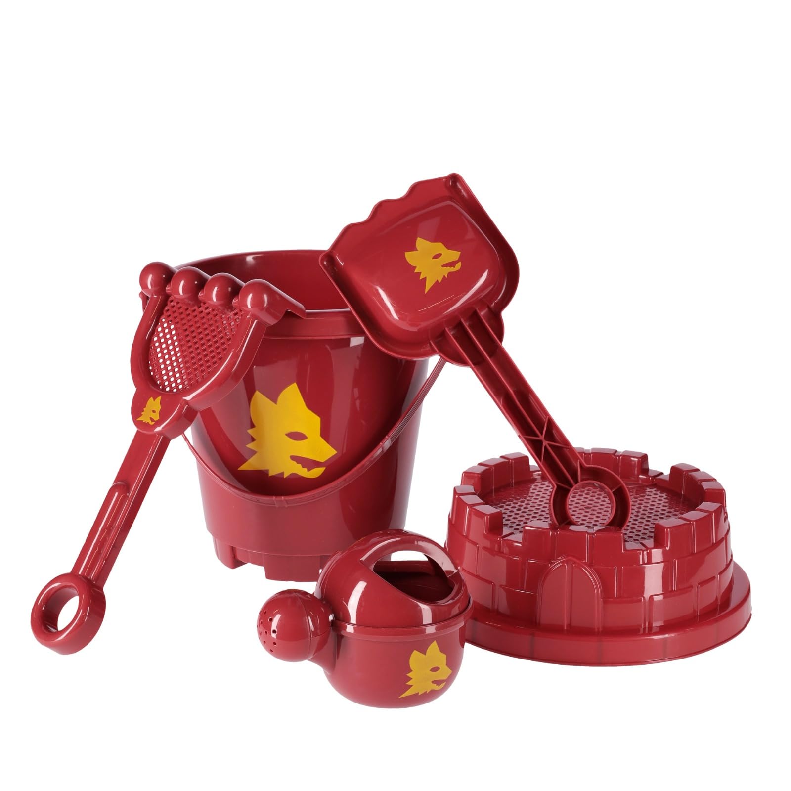 AS Roma ASRBEACHSET, Set Giochi da Spiaggia Unisex Bambino, Rosso, Standard Small