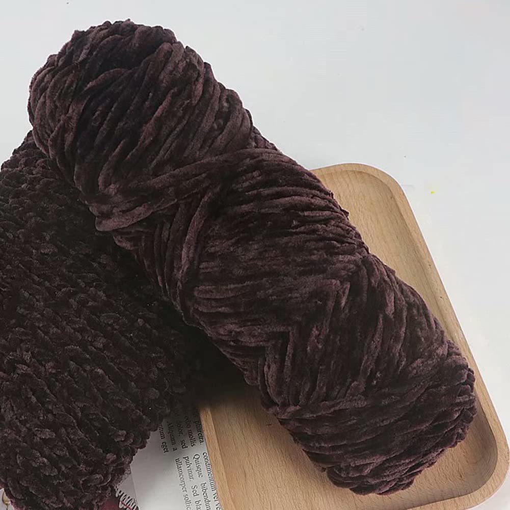 Chunky Blanket Yarn Chenille Soft Chunky Yarn Knitting Wool,Crocheting Weaving Acrylic Yarn Solid Color Crochet Wool for Hats Scarfs Sweater