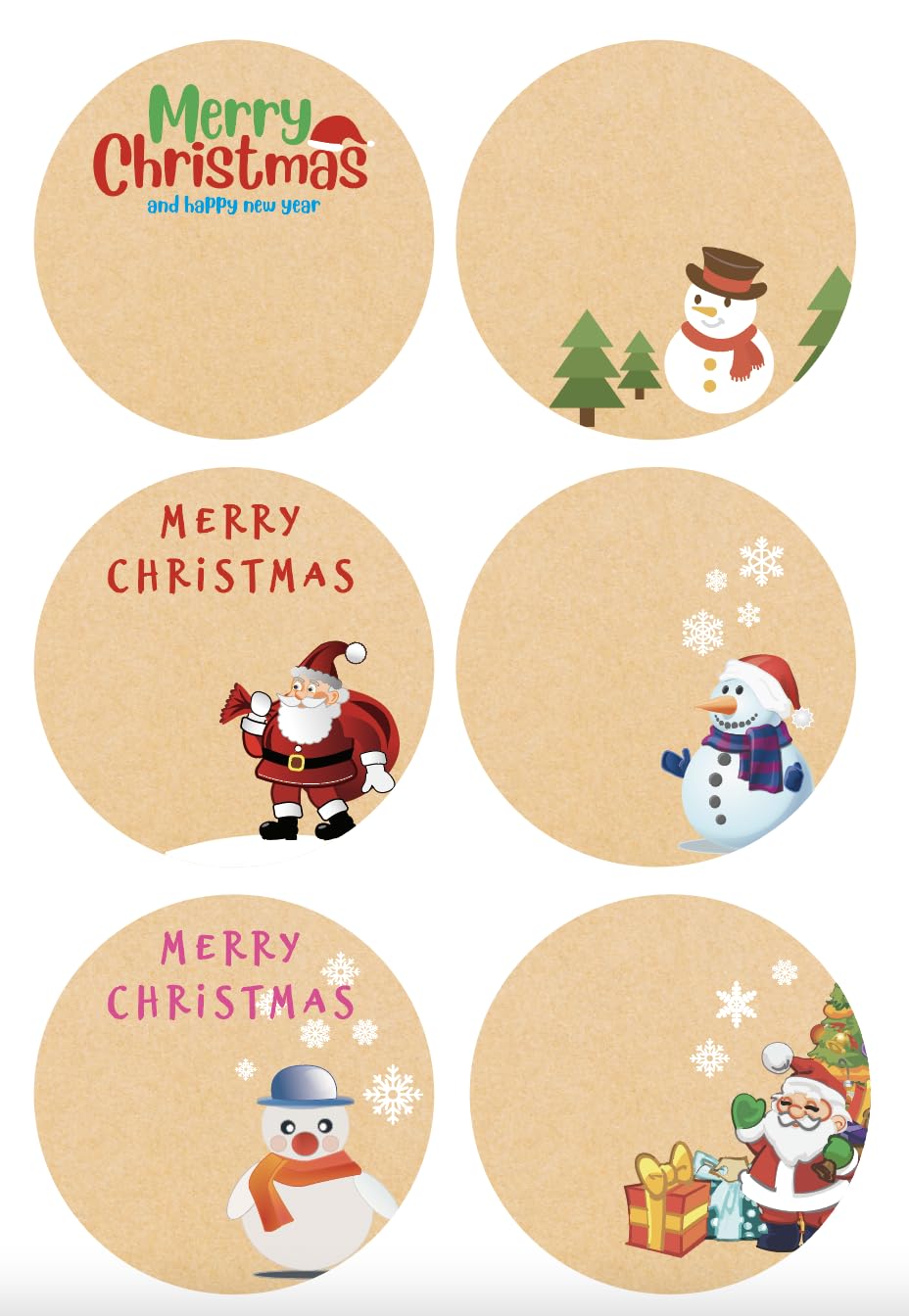 2 inch 90 PCS Merry Christmas Stickers Labels Adhesive Decorative Envelope Seals Stickers for Boxes Cards Envelopes