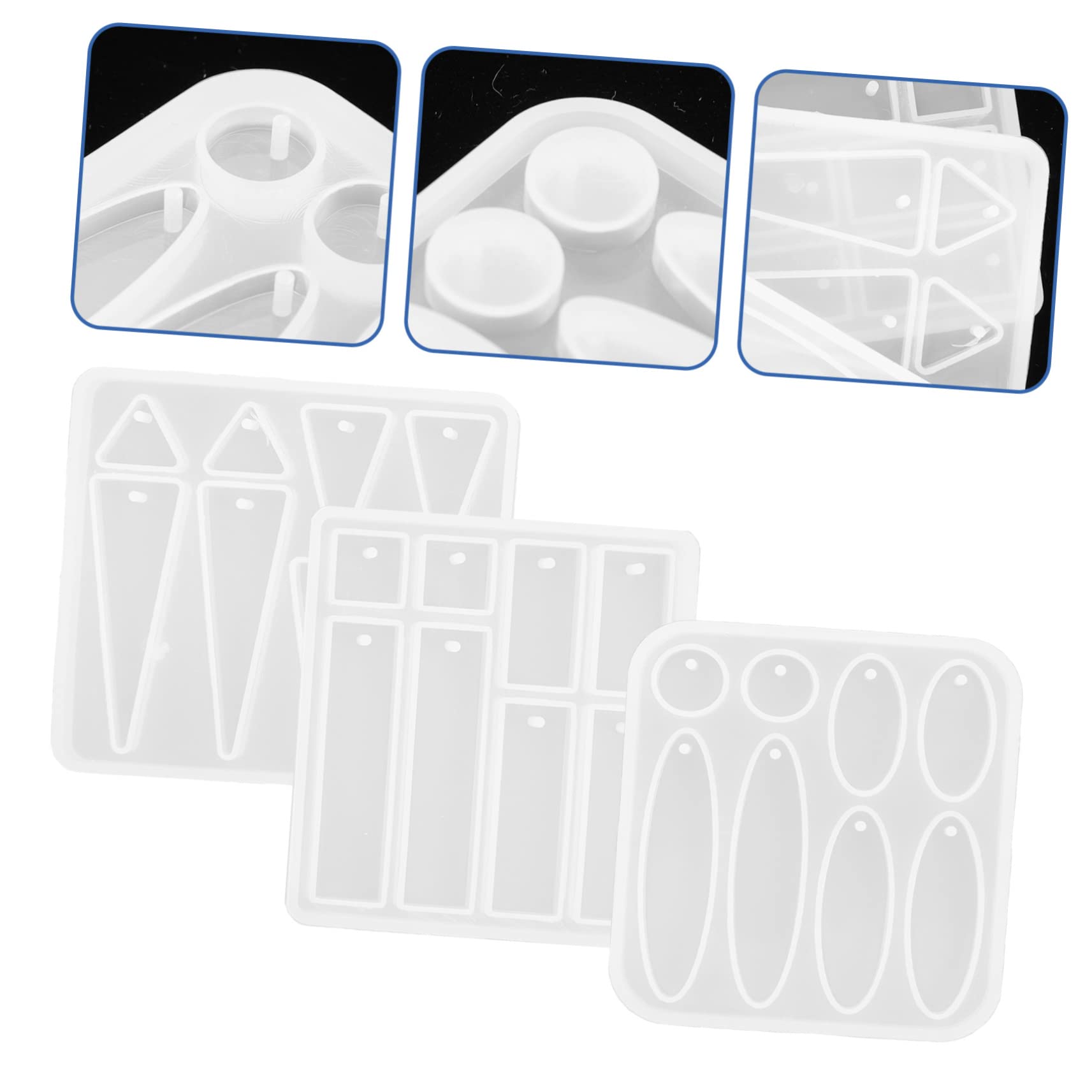 EXCEART 5 Set Di Per Fusione Di Gioielli in Resina Per Orecchini Geometrici Pendenti Per La Creazione Di Gioielli in Resina 3 Pezzi * 5