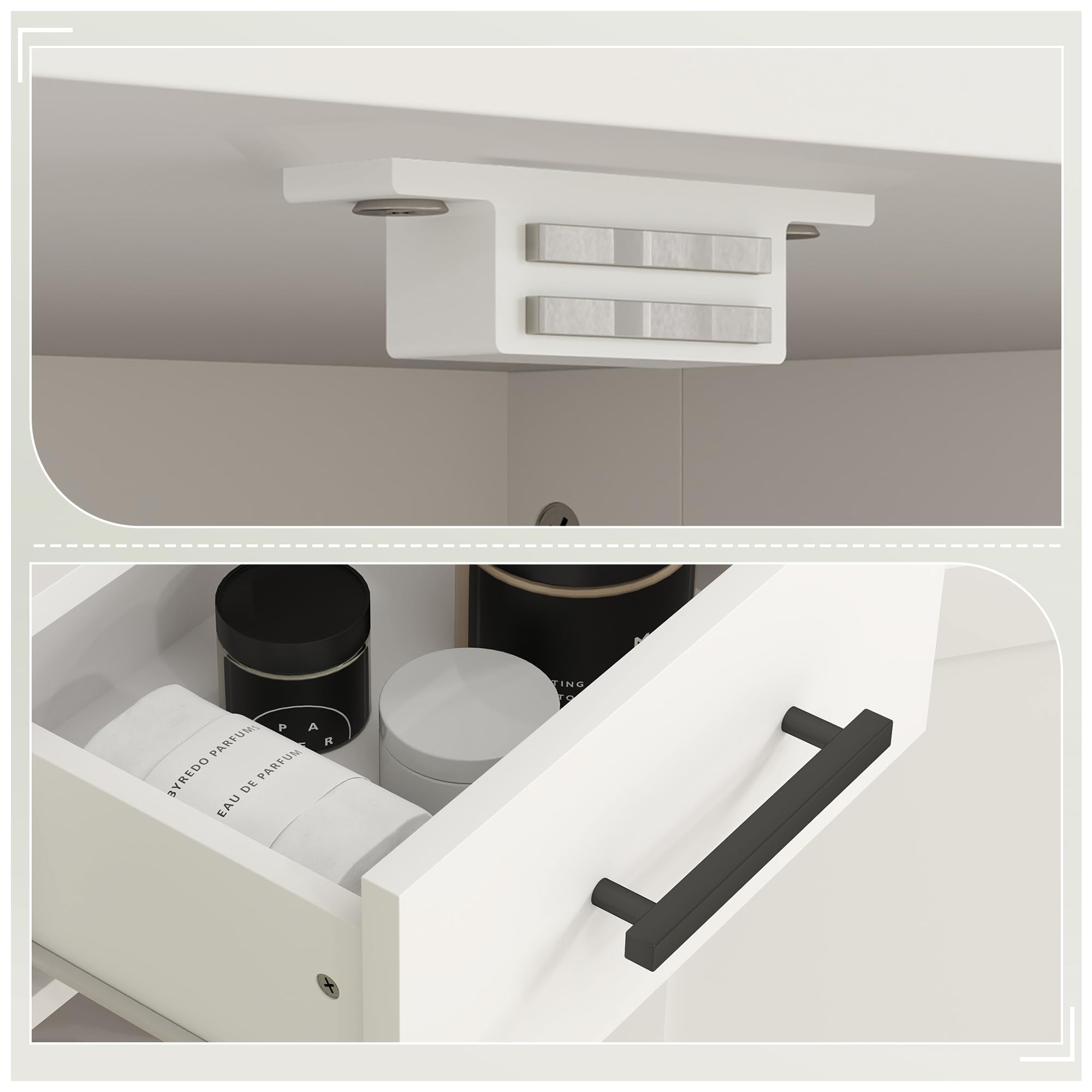 HOMCOM Armario Alto de Baño Estrecho con 2 Puertas 1 Cajón y 2 Estantes Ajustables Columna de Baño Estilo Rústico para Salón Aseo Cocina 40x30x170 cm Blanco
