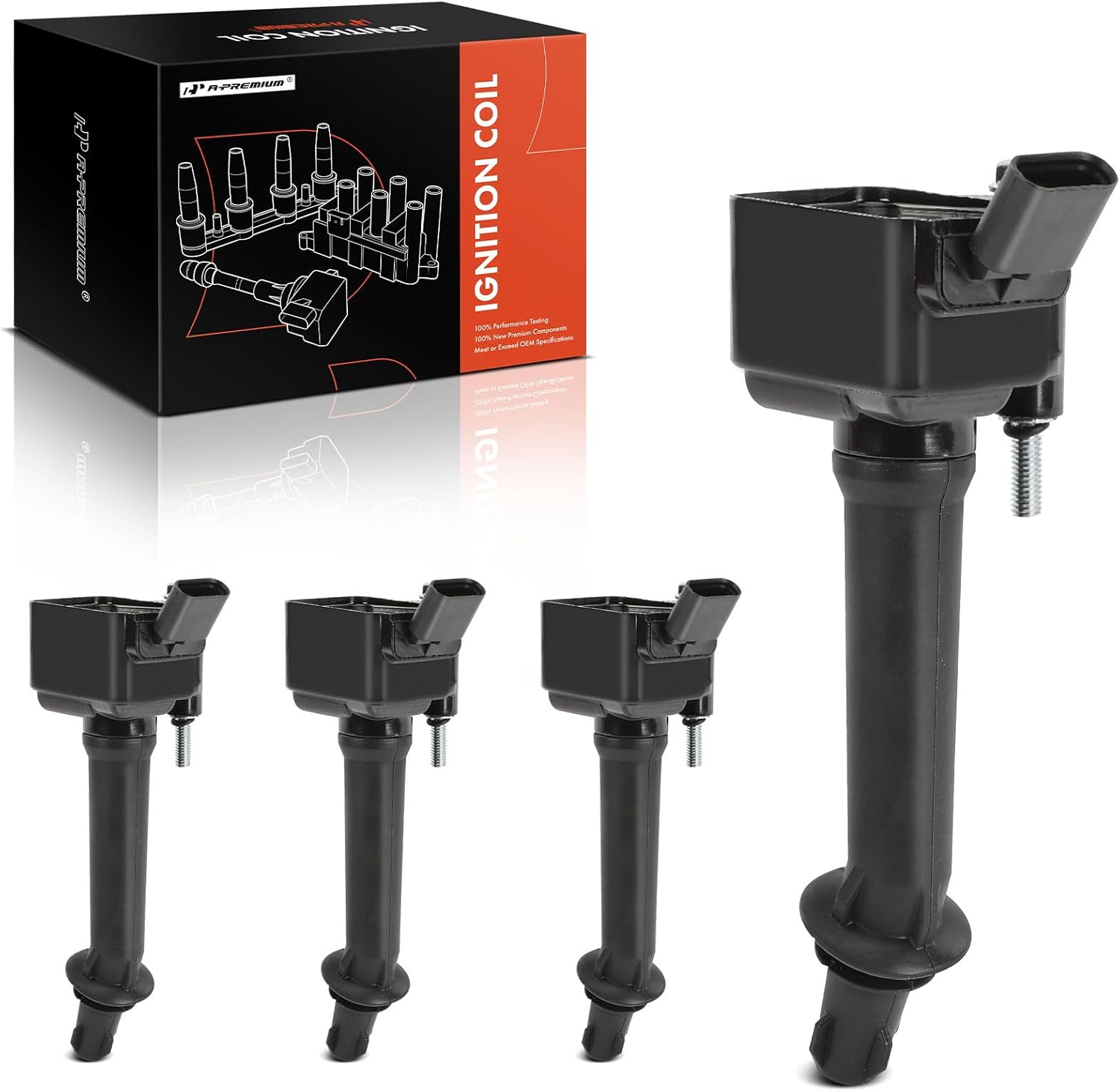 A-Premium Engine Ignition Coil Packs of 4 Compatible with Buick Cascada 2016-2019 & Chevrolet Malibu 2016-2019, L4 1.6L 1.8L