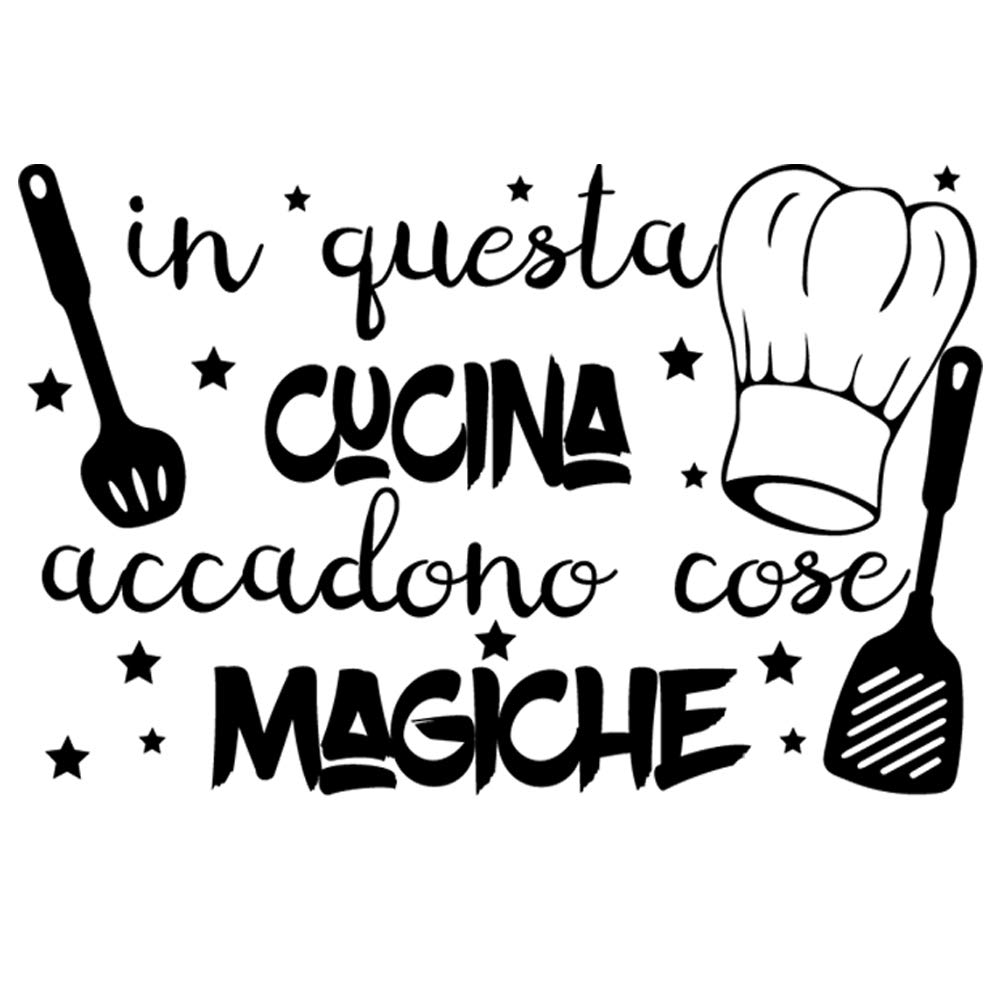 Decorative Wall Sticker with Italian Phrase "IN QUESTA CUCINA" adesivi murali phrasi in italian citazione - Image 4