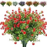 JOYGAR 8 Bundles Artificial Flowers Fake Boxwood Shrubs UV Resistant No Fade Faux Greenery Faux Plas