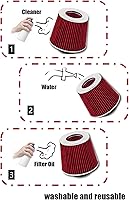 Vista 4 de Kit de admisión de aire frío con filtro rojo reutilizable compatible con Chevy Silverado 96 97 98 5.0L / 5.7L V8