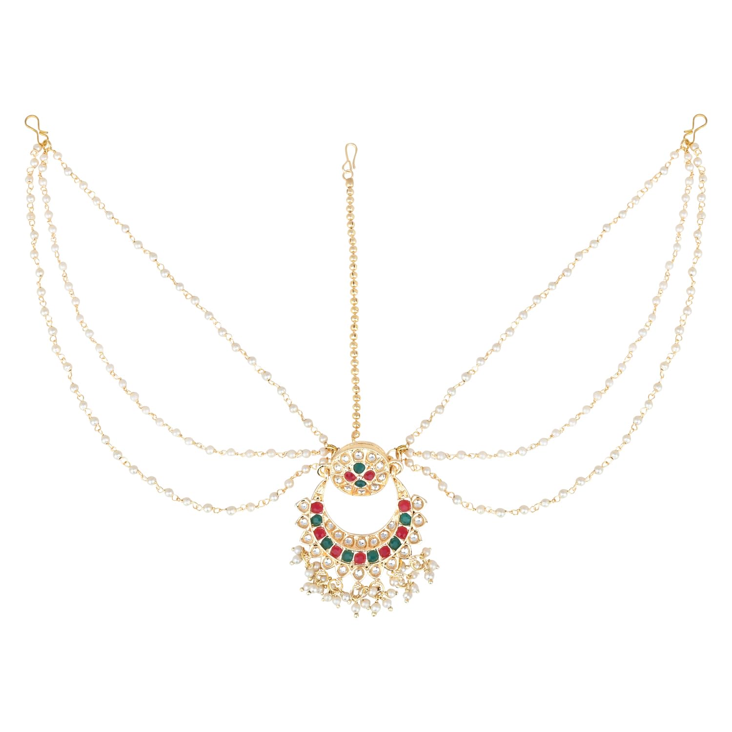 I Jewels Gold Plated Traditional Floral Kundan Pearl Matha Patti For Women/Girls (T2131MG) (B0CKYT3VF1) Amazon Price History, Amazon Price Tracker
