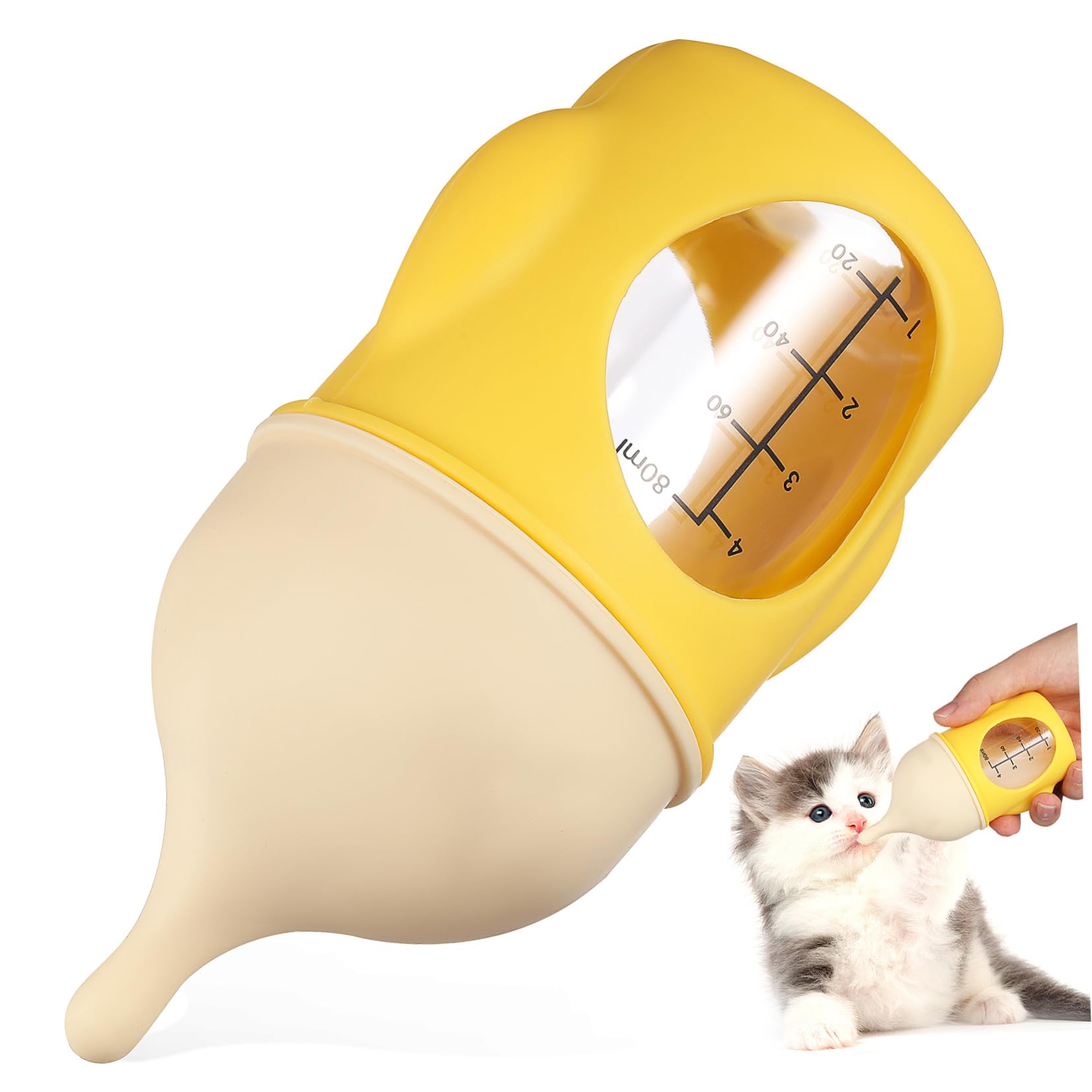 Parliky Pet Nurser Bottle Set Kitten Milk Bottle 80ml Easy Cleaning New Puppy Essentials