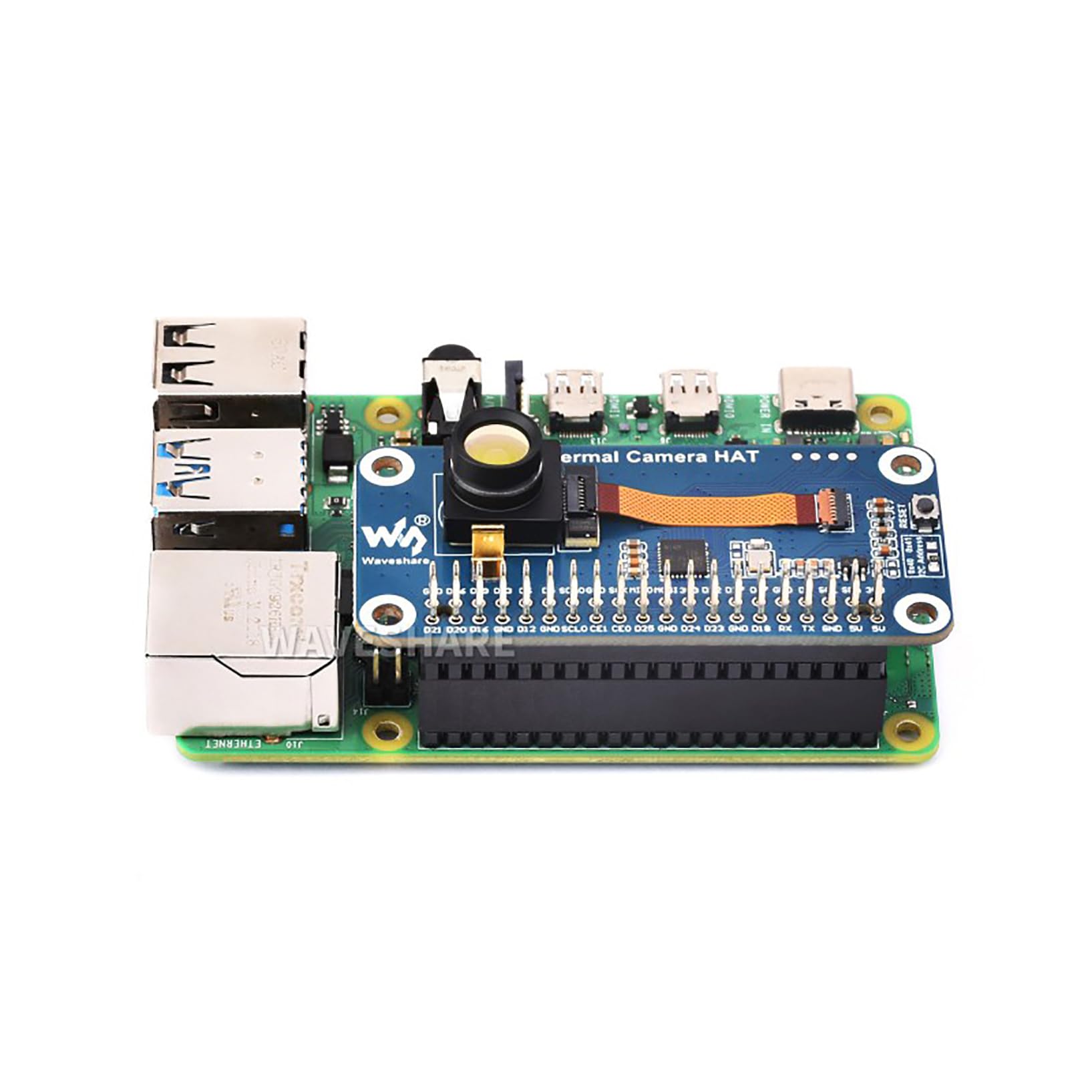 Modulo per fotocamera a infrarossi a lunga durata, compatibile con Raspberry Pi 80 × 62 pixel, 45 ° FOV, con 40 pin GPIO Header Shutter-Less Design per fotocamera Raspberry Pi IR