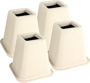 DEDU Heavy Duty Bed Risers 5 Inch - 9 Pack, Supports Up To 2200 Lbs, With Non-Slip Pads For Bed, Sofa, Desk