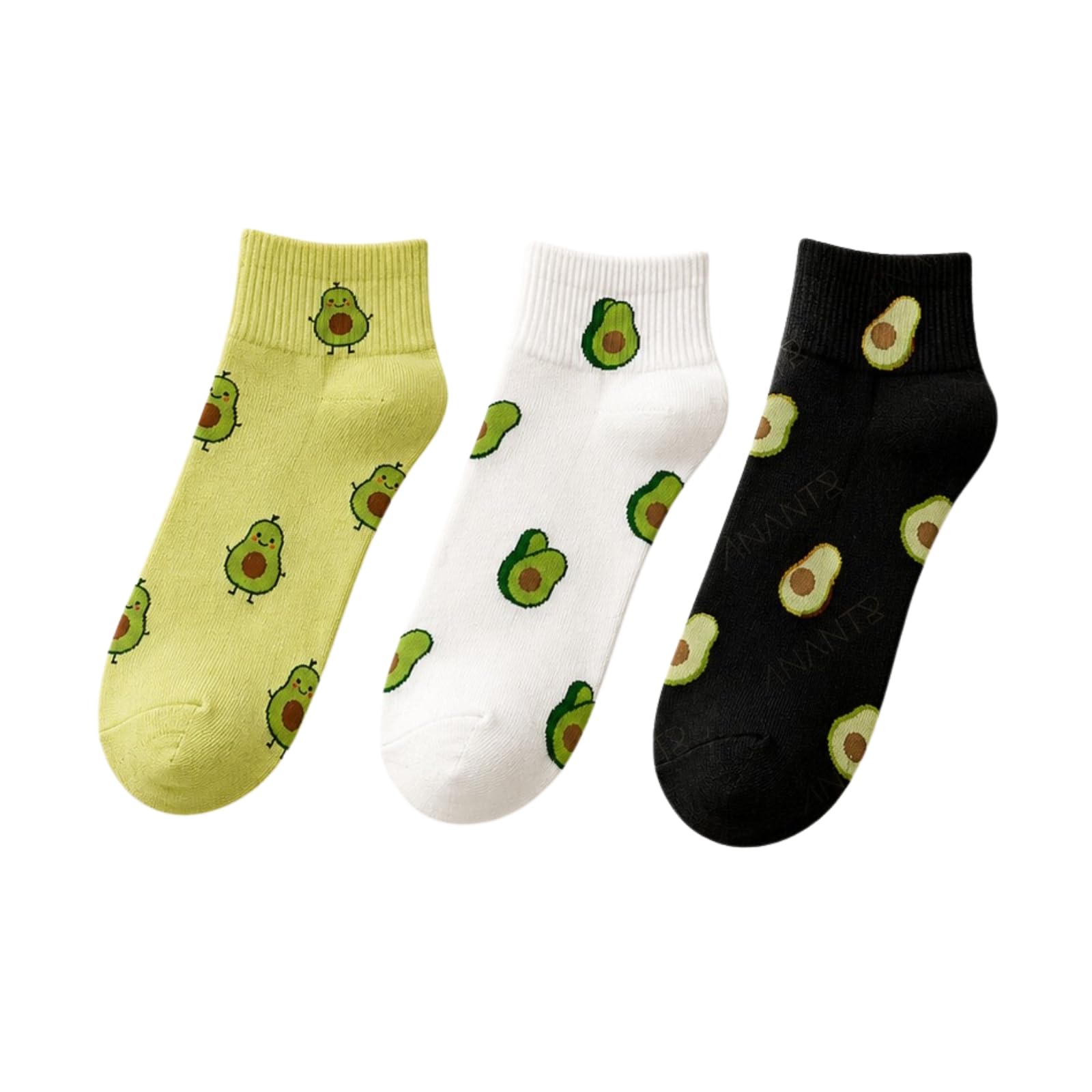 Avocado Printed Cotton Ankle Socks for Men & Women – Pack of 3 (Yellow, White & Black) | Soft Breathable Casual Everyday Comfort Socks | Stretchable & Skin-Friendly Gift Socks-image-41