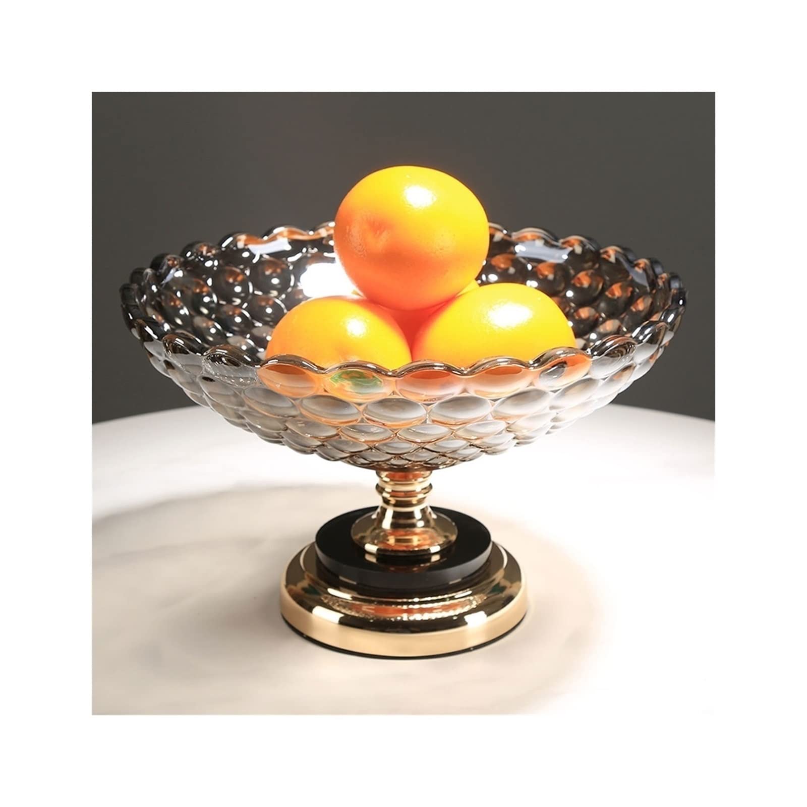 Sjdopulse Centerpiece Snacks Trays Coffee Table Fruit Trays Serving Bowls Glass Alloy Fruit Bowls Party Platters