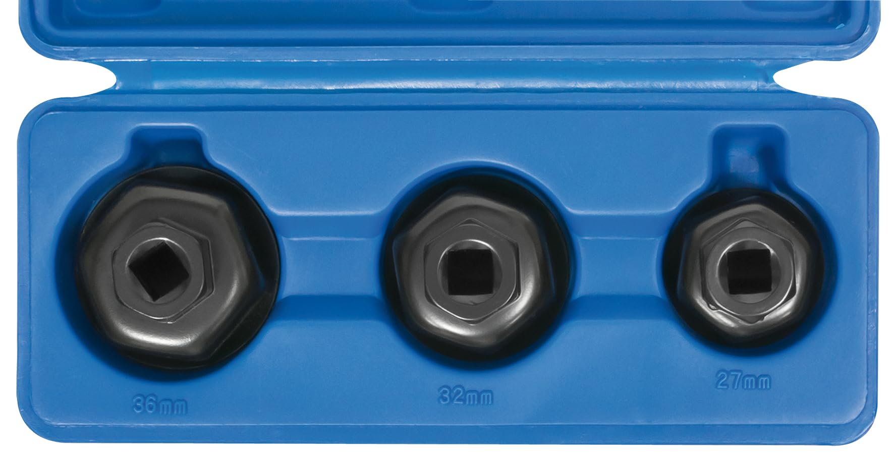 SW-Stahl Set 3 Chiavi per Filtro Olio, Attacco 3/8 Pollici, 27-32-36 mm | Bussole esagonali in acciaio per cartucce filtro olio, ricambio originale 08440L per manutenzione auto professionale