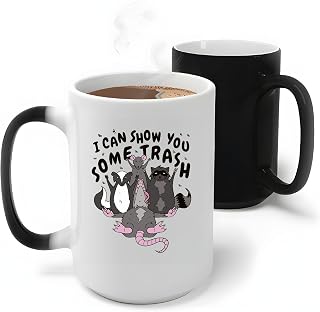 Funny Trash Animals Gift Skunk Rat Raccoon Opossum Quote Gift for Kids and Animal Lovers 11oz 15oz Color Changing Mug