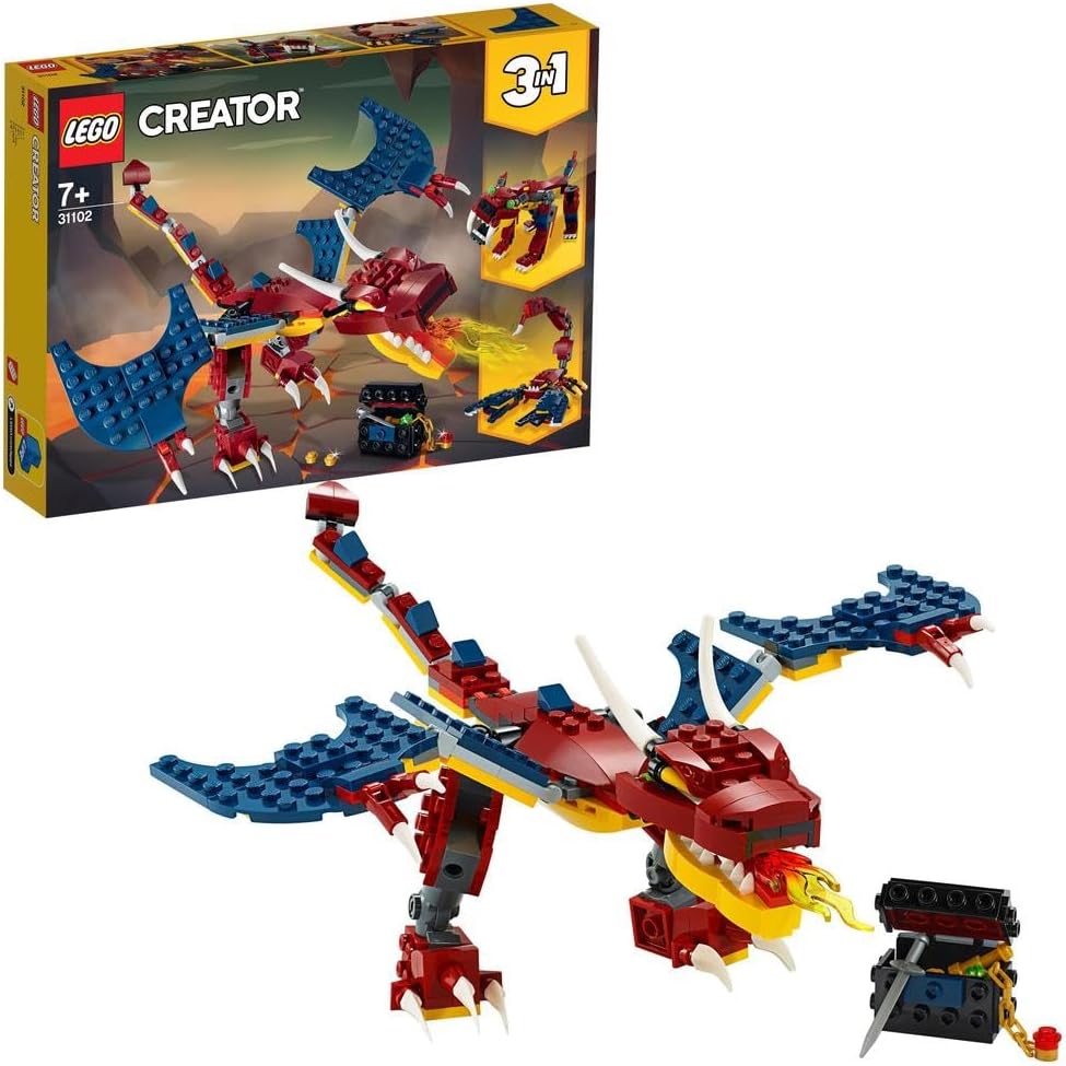 LEGO Creator 3in1 Fire Dragon 31102 Building Kit (234 Pieces)