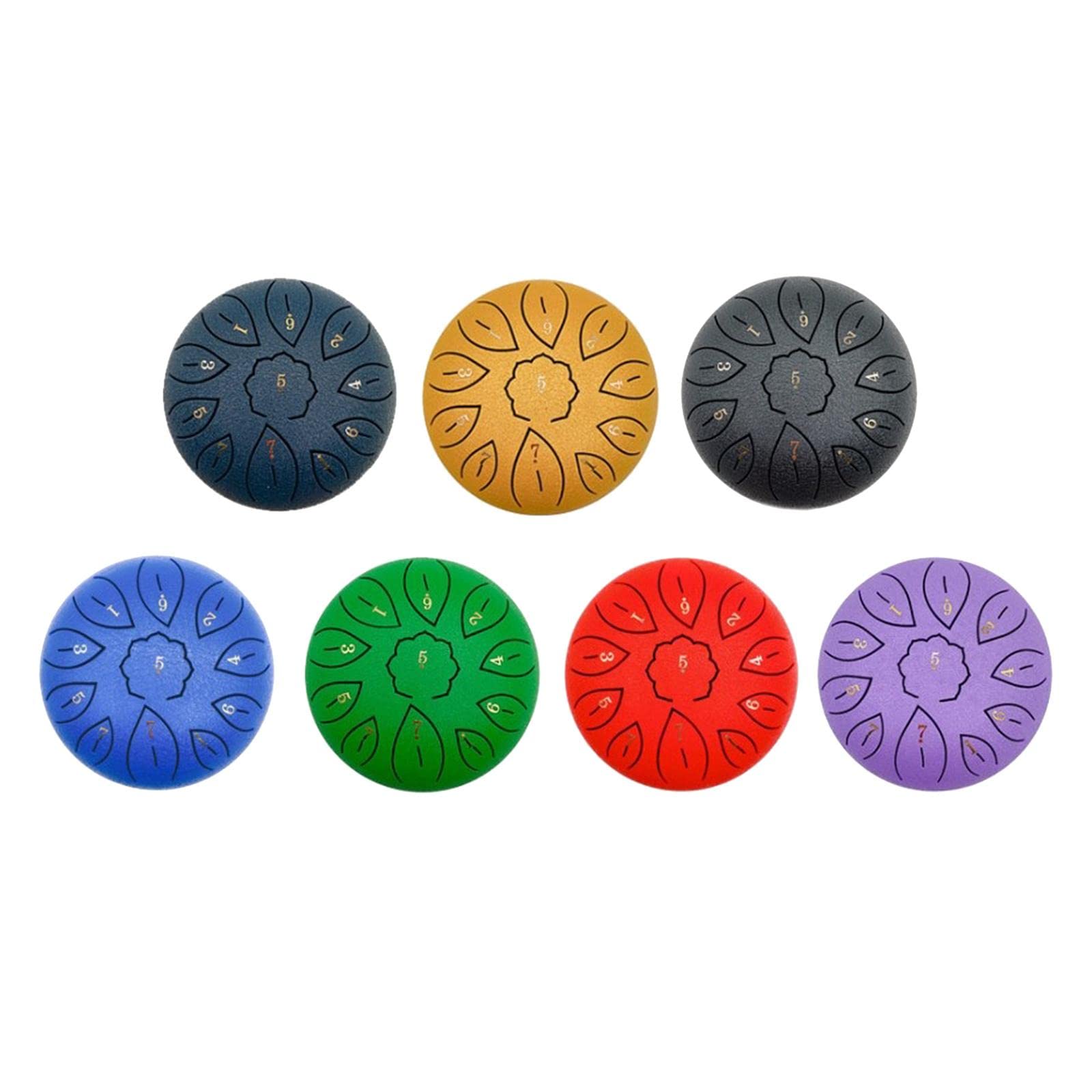 Tambor de Lengüeta de Acero con 11 Sonidos Instrumento de Percusión Educativo con Mazos Y Bolsa Material Antióxido Adecuado para Meditación, Negro