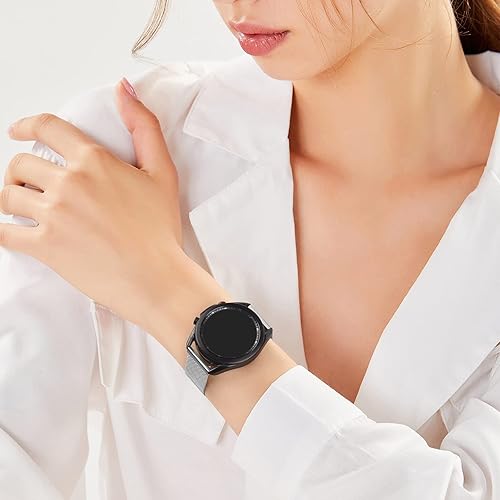 Miniatura 6 de Amzpas Correa de reloj de metal de liberación rápida de 0.787 in 0.866 in, correa de reloj de acero inoxidable, correa de repuesto magnética de