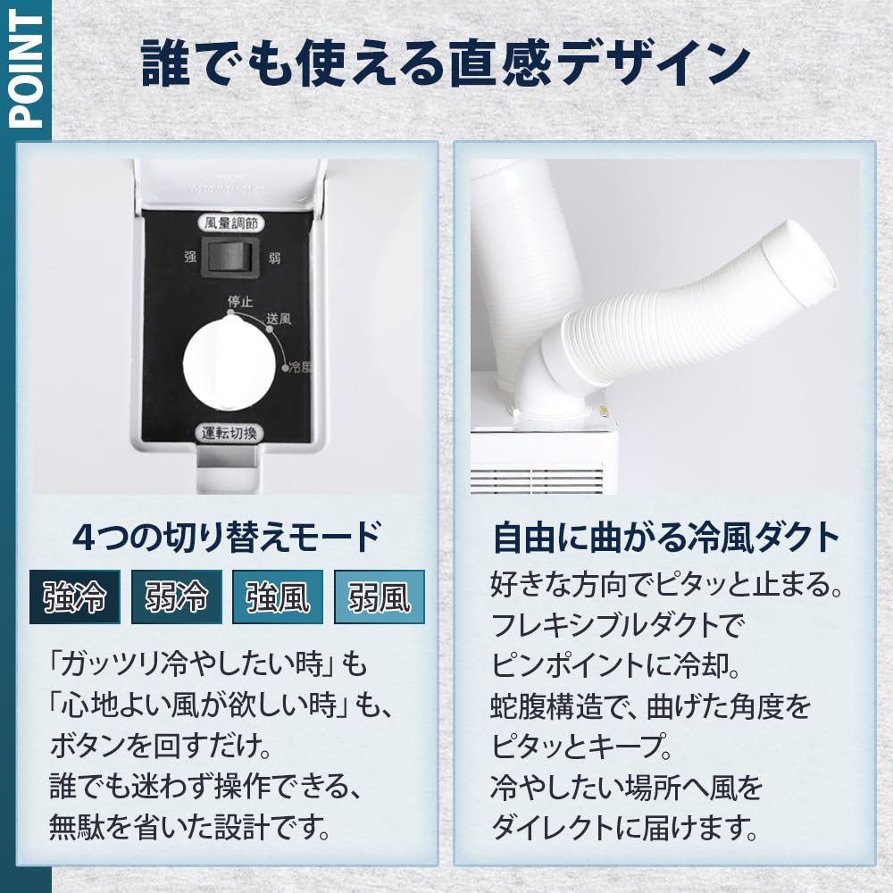 スポットクーラー スポットクーラー 単相100V 全閉式 冷媒R32 SAC-26 ナカトミ | 山善