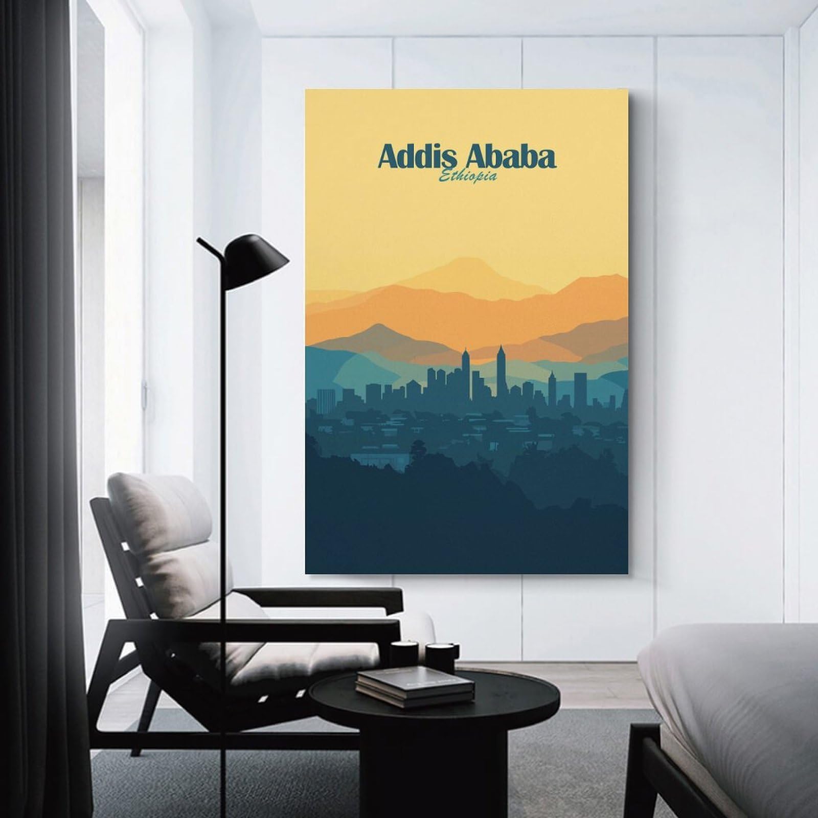 Addis Ababa Skyline Canvas Art Print, 24x36inch(60x90cm), for Living Room, Bedroom, Office Or Hallway, Decorative Artwork with Broad Appeal