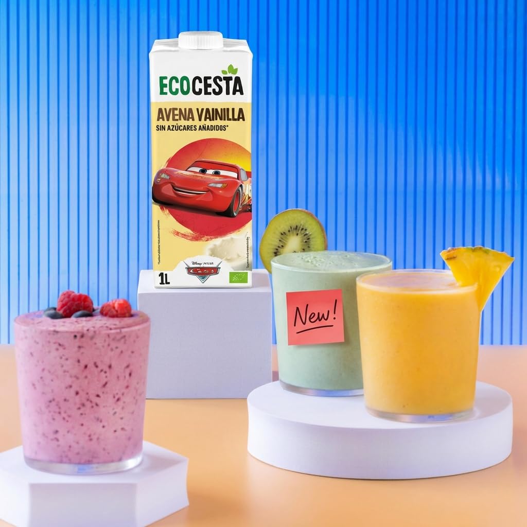 Pack 6 x 1 L Bebida Vegetal de Avena y Vainilla BIO, 100% Natural, Baja en Calorías, Vegano