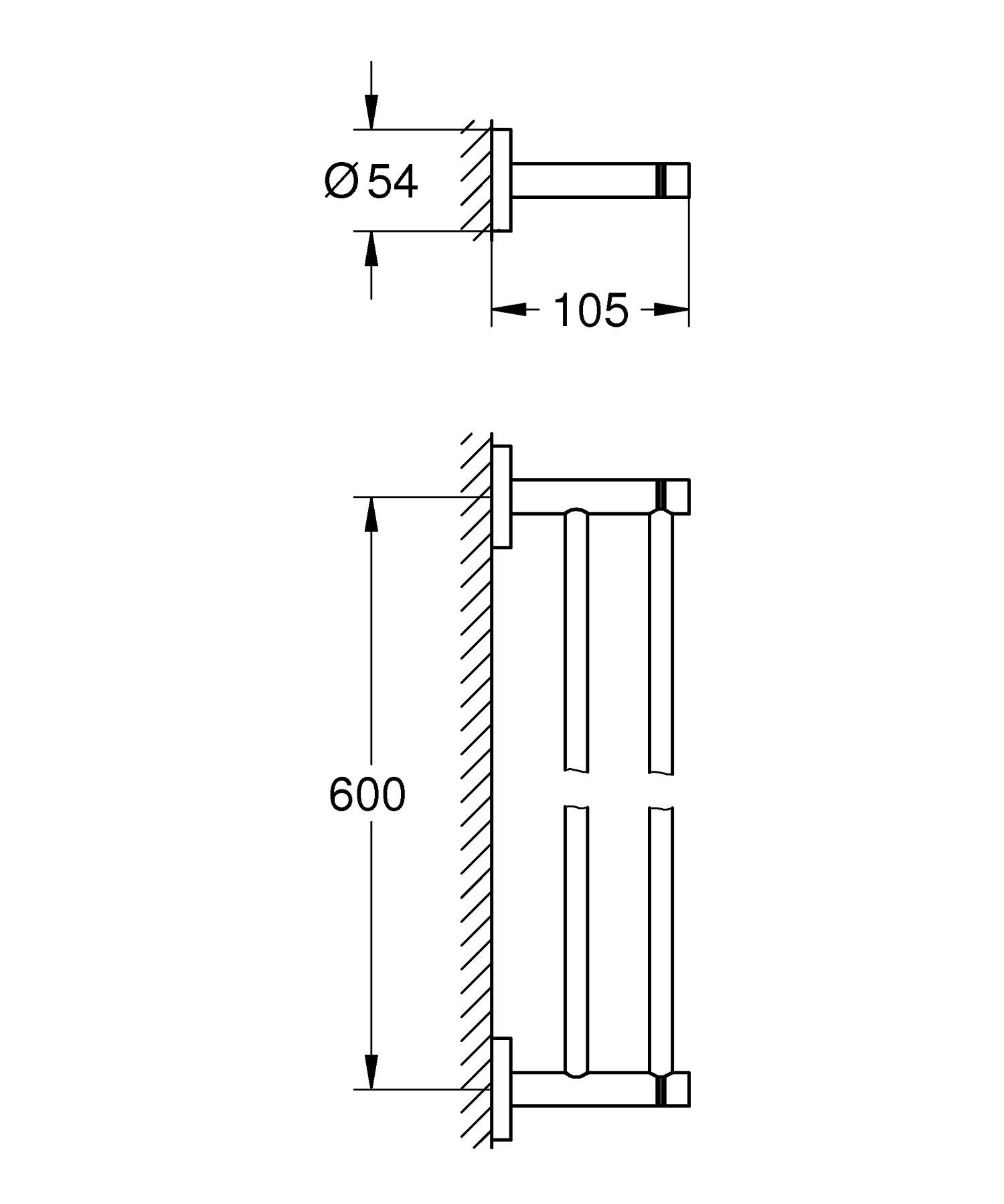 GROHE 40802DC1 - Essentials Toallero doble barra