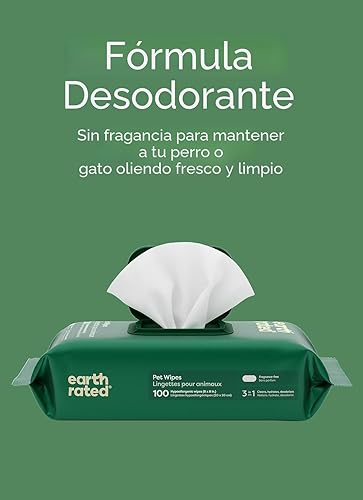 Miniatura 6 de Earth Rated Toallitas para mascotas para perros y gatos, hipoalergénicas, limpiadoras e hidratantes, para el aseo de patas, cuerpo y trasero, sin