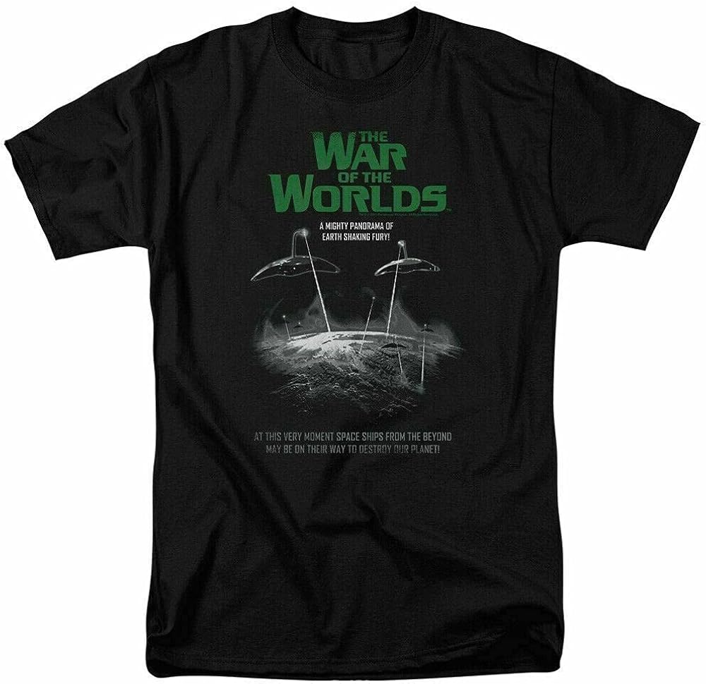 War of The Worlds Attack Poster T Shirt SciFi Movie Retro Tee Black Black XS Amazon.co.uk War of The Worlds Attack Poster T Shirt SciFi Movie Retro Tee Black Black XS Amazon.co.uk