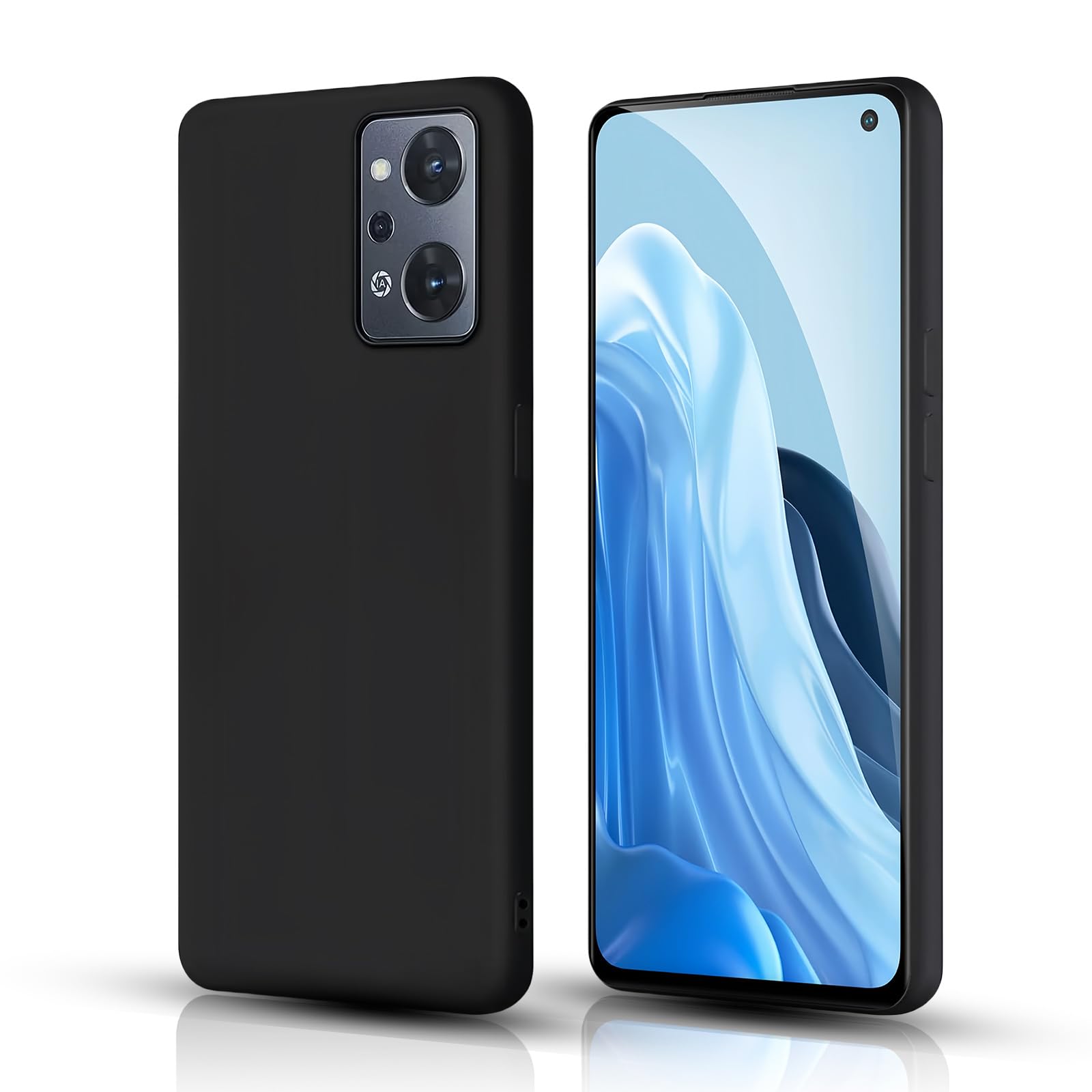 JACRON ケース 向けの OPPO Reno7 A / Reno9 A ケース 柔軟なTPU素材 指紋防止 マット質感 耐衝撃 全面保護 OPG04 A201OP CPH2353 カバー ストラップホール付 薄型 携帯便利 衝撃吸収（ブラック）