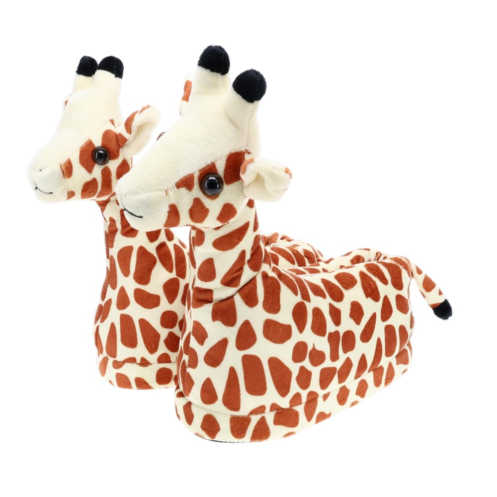 Happy Feet Animal Slippers for Adults and Kids, Cozy and Comfortable, Sturdy Rubber Soles, Thick 1-Inch Memory Foam Footbed, Non-Skid Bottoms, Plush Velvety Material Slippers, As Seen on Shark Tank; SIZE L