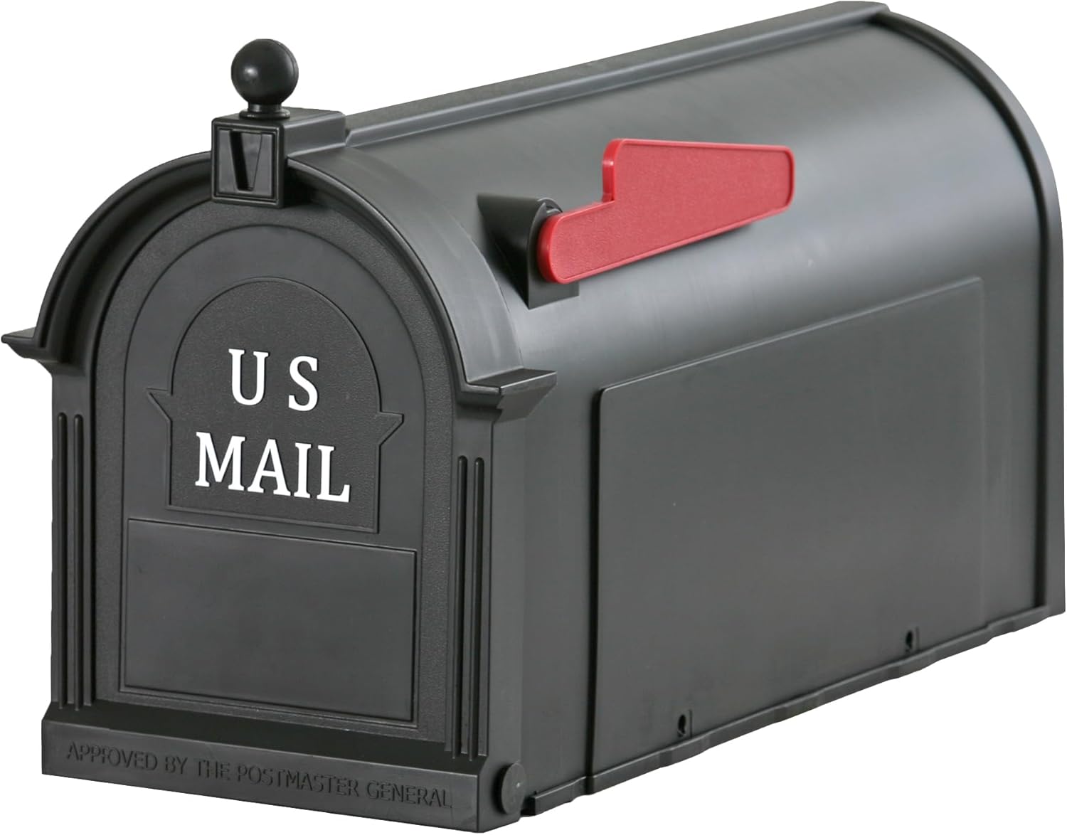 The Ambrose Mailbox, Durable Plastic, Easy to Install, Flag Included, Black