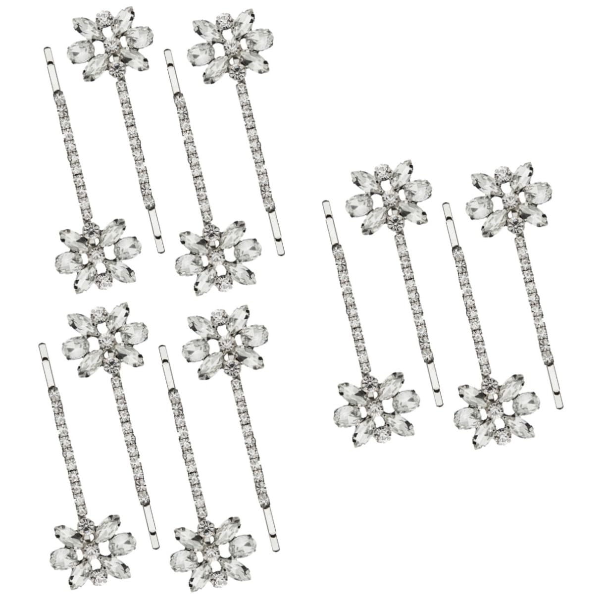 3 Set Di Fermagli Per Con Strass E Fiori in Argento Per Donne E Ragazze Eleganti Accessori Per Da Sposa 2 Paia*3