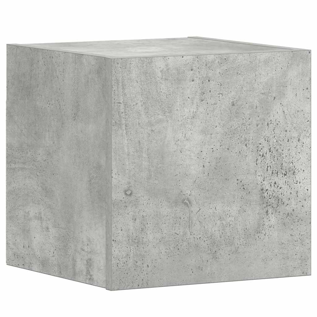 3-TLG. TV-Schrank-Set Betongrau Holzwerkstoff, Modernes Media-Center, Wandmontage, Stauraum für Wohnzimmer & Schlafzimmer, 100x30x30 cm