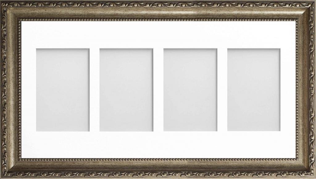 Frame Company Brompton Bronze Multi-Aperture Photo Frame with Mount, 20x10 for 6x4 (x4 P) * Choice of Mount Design* NEW