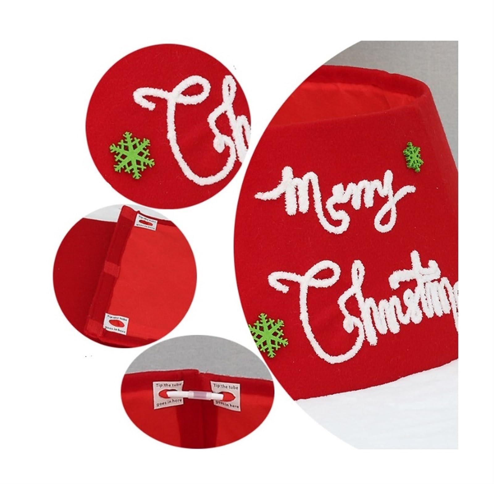 Cubierta Collar Navidad Collar De Árbol Navidad Anillo Terciopelo Rojo Falda Plegable For Falda(42x56x24cm)