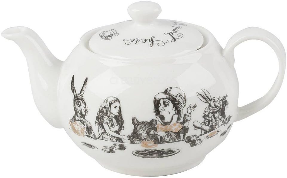 V&A Alice in Wonderland Mini Teapot in Gift Box, 450ml, White