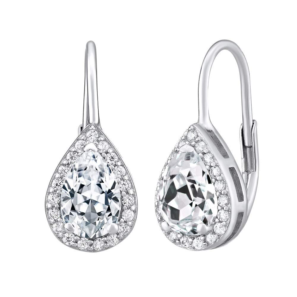SILVEGO Orianna Women's Earrings Jewellery, 925 Sterling Silver with Clear Zirconia for Women