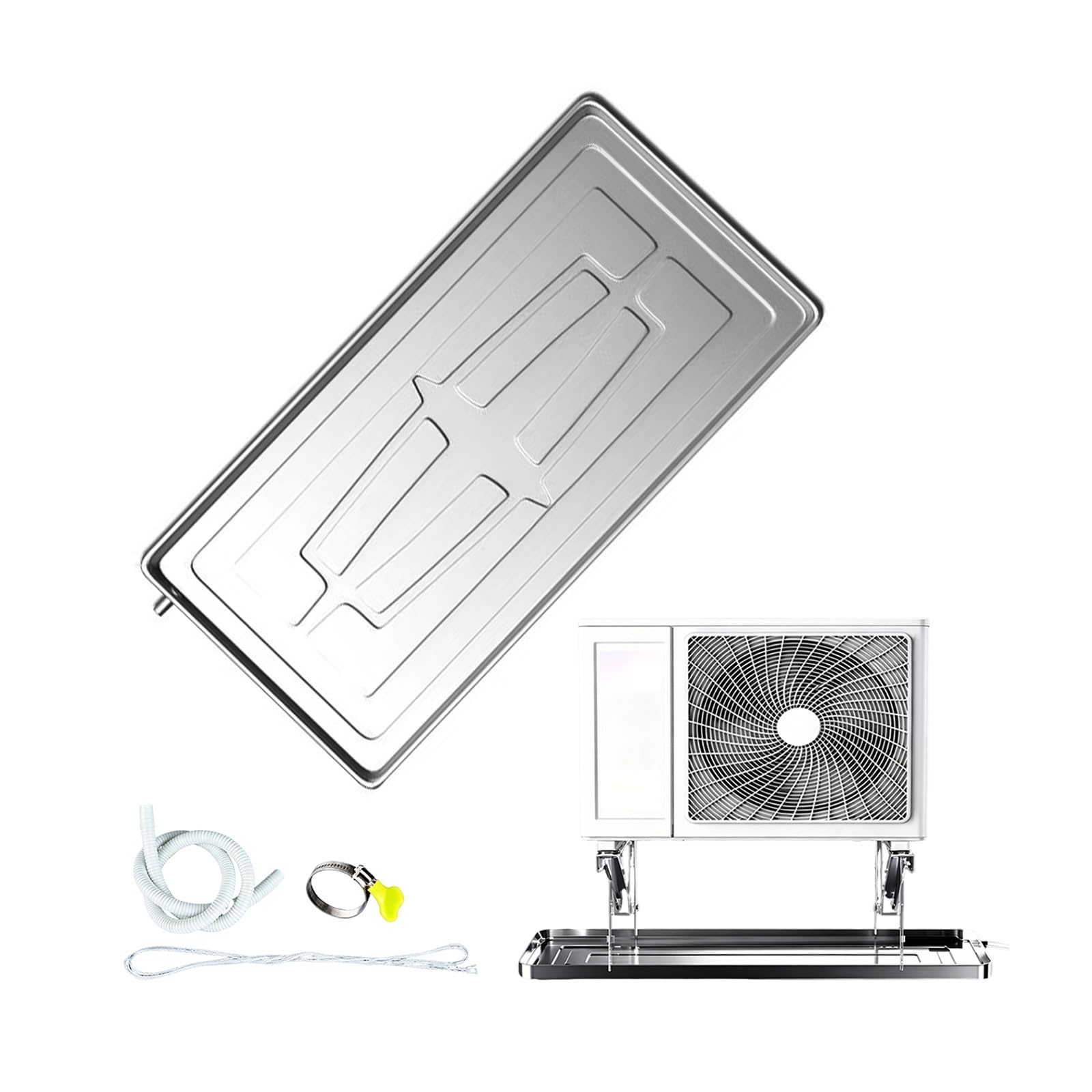 HBOOMOEM Water Heater Drain Pan Wall, Stainless Steel Ac Drip Pan, Suitable for Window Type Air Conditioners, Split System Air Conditioners, and Heat Pump Systems.(5m,84 * 38cm/33 * 15in)