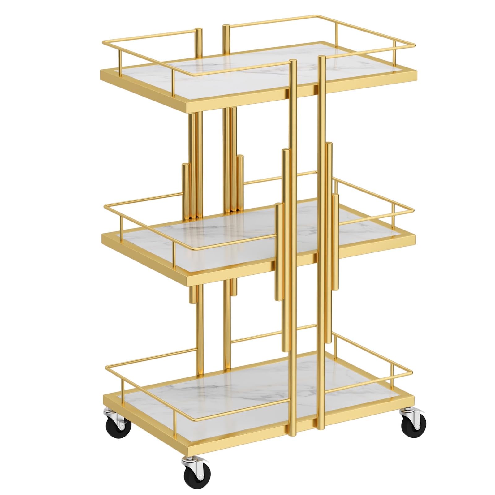 Carrito de esteticista con ruedas, organizador de almacenamiento móvil para spa de belleza, cosmetología, masaje y herramientas de tatuaje, gran capacidad, color plateado