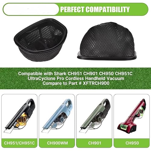 4 Pcs Dust Cup Filter for Shark Ultracyclone Pro/Pet Pro+ CH951 CH901 CH950 CH951C Cordless Handheld Vacuum Cleaner Parts XFTRCH900