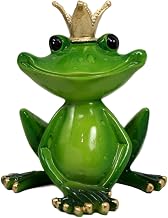 Ebros Gift Kiss A Frog Prince Charming with Crown Decorative Figurine 4.5" H Collectible Frogs Toad Toads Royalty Fairy Tale Sculpture