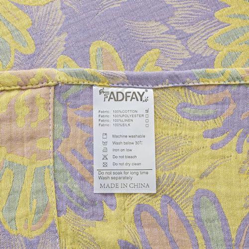 Image of FADFAY Sunflower Sheets Set King Vintage Yellow Purple Floral Bedding Shabby Farmhouse Bedding Super Soft Washed Double -Layer Muslin Sheets 100% Cotton Deep Pocket Fitted Sheet 4Pcs, King Size