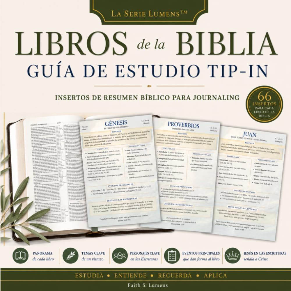 Libros de la Biblia Guía de Estudio Tip-In:: Insertos de Resumen para Diario Bíblico (The Lumens Series™)