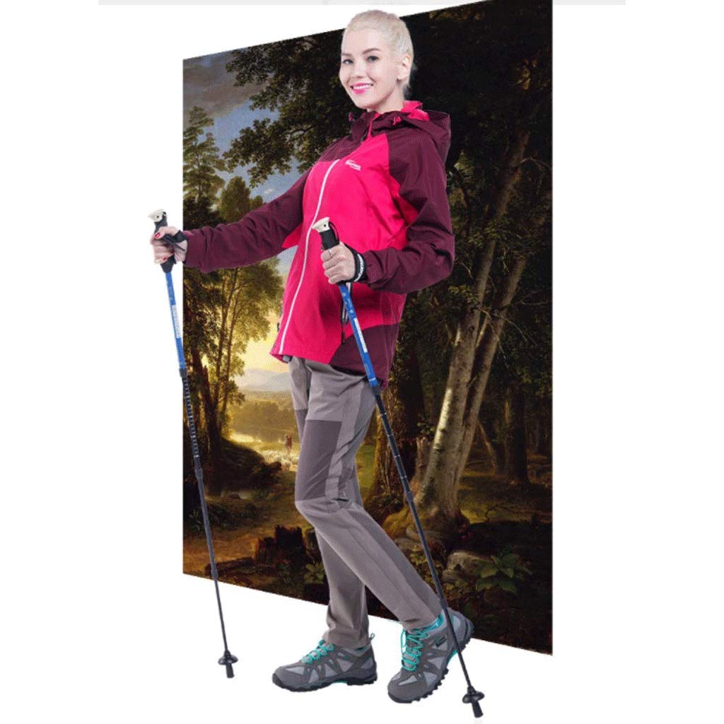 Kijki trekkingowe – lekkie włókno węglowe klasy premium, regulowane za pomocą zamków szybkiego otwierania, uchwyty korkowe (kolor: 3-pak)