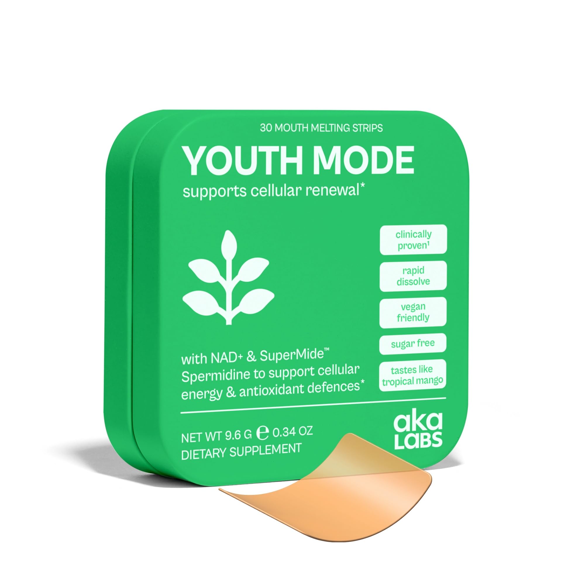 Youth Mode, Tropical Mango Flavored Melting Wellness Strips, 30 Ct