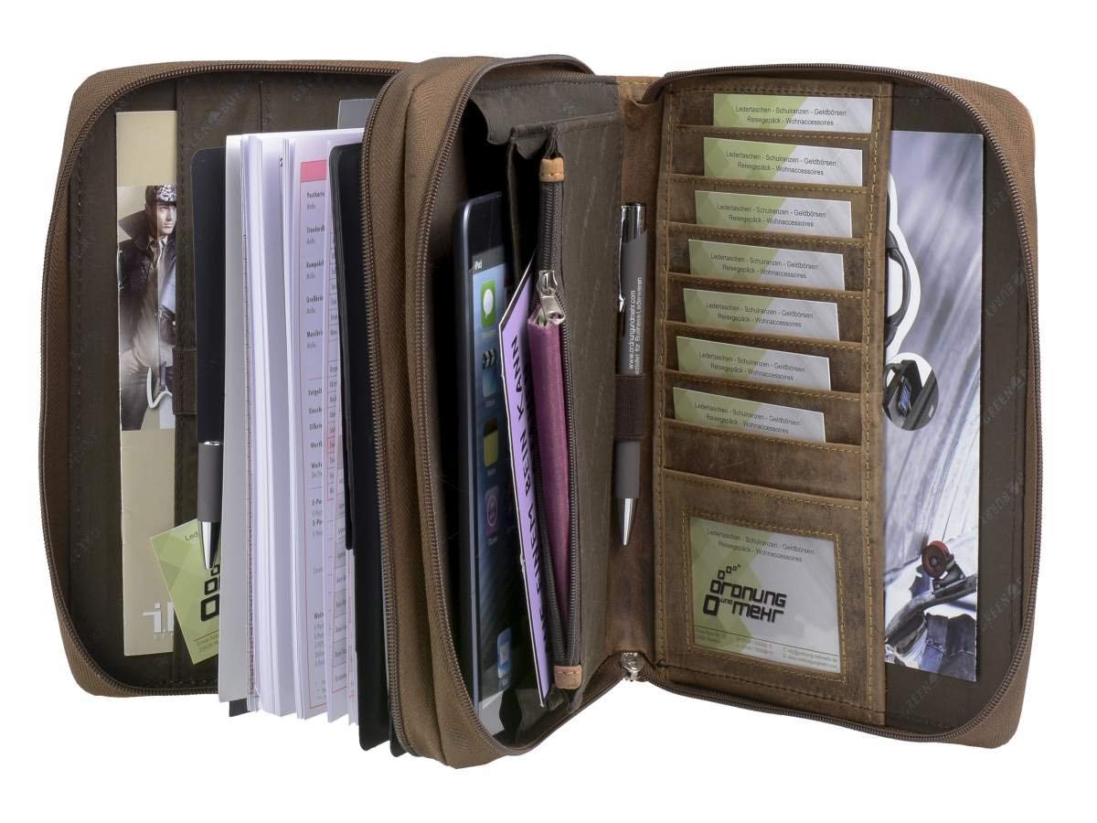 Greenburry Terminkalender A5 Leder braun Vintage DUO 2 Fächer