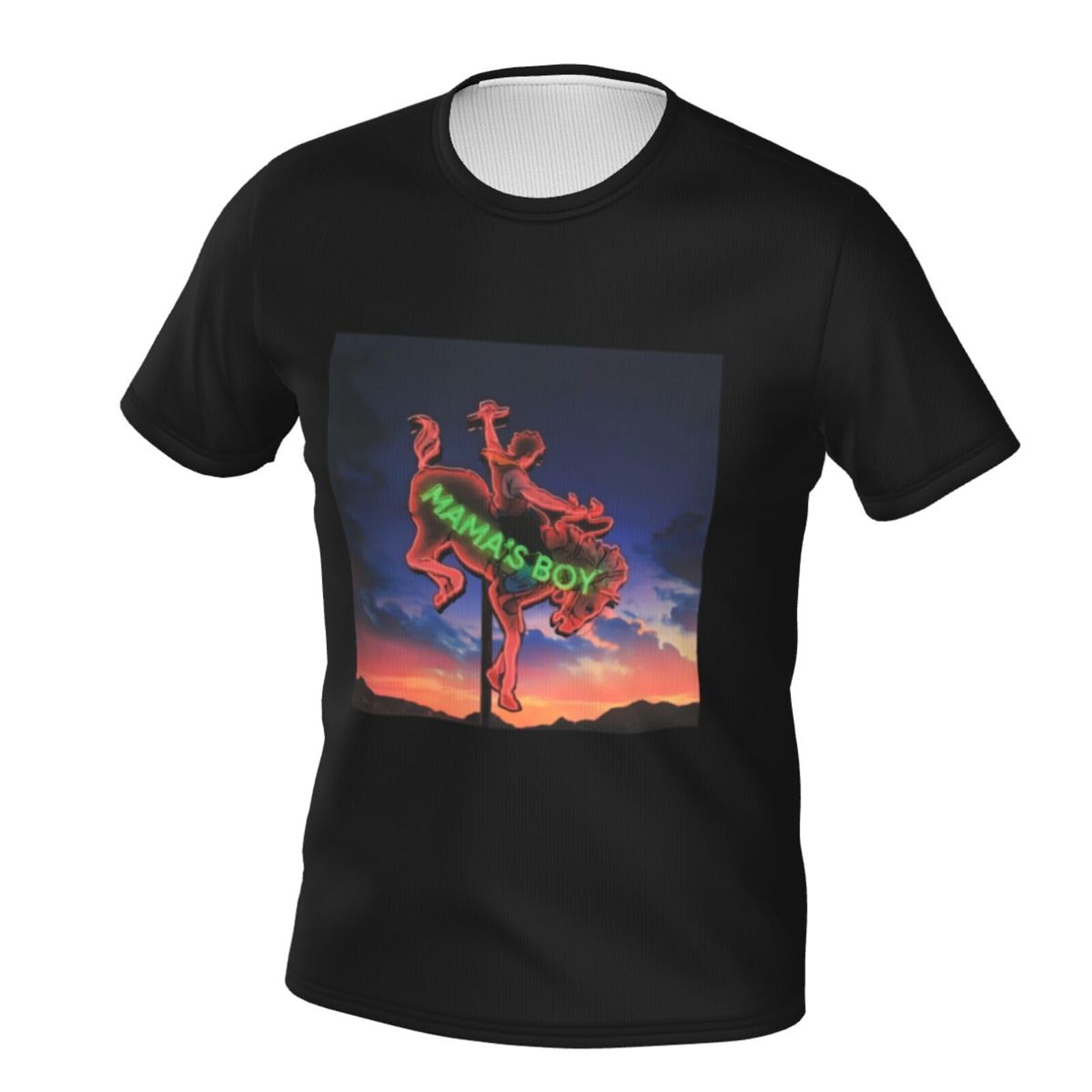 DayalanyLanys Shirt Men'S Short-Sleeved Double-Sided Printed T-Shirt Round Neck Black