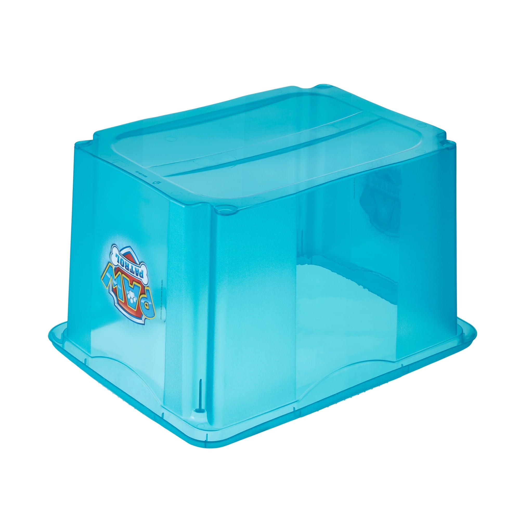 keeeper karolina 3x Paw Patrol Aufbewahrungsbox mit Deckel, Dreh- und stapelbar, Für Kinder, 30 l, Fresh Blue (Transparent)