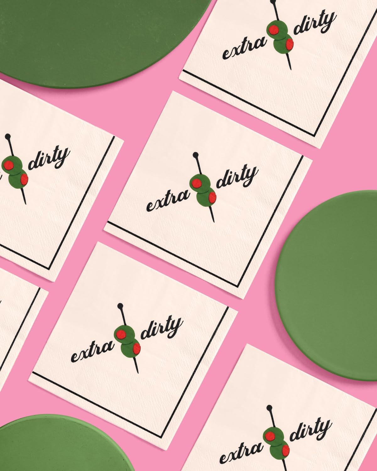 xo, Fetti Martini Napkins, Extra Dirty - 25 count | Tini Bit Older Birthday Decorations, Bachelorette, Bikinis And Martinis, Dirty Thirty, Olive, Vegas, Poker