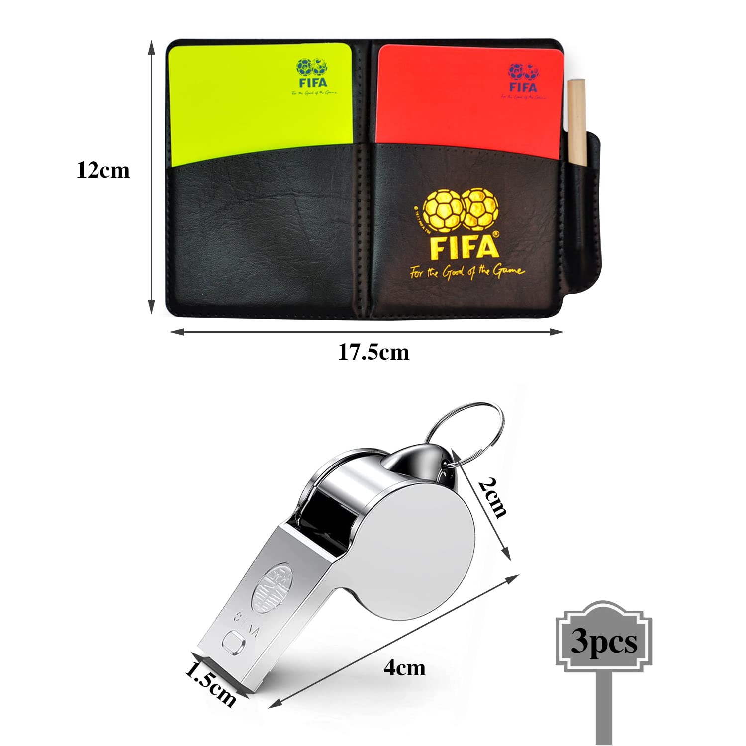 Attrezzatura Arbitrale Set Arbitro My Referee Completo - Carte Fischietto Penna Blocchi Per Calcio Carte Gialle Rosse Fischietto - Foto 6