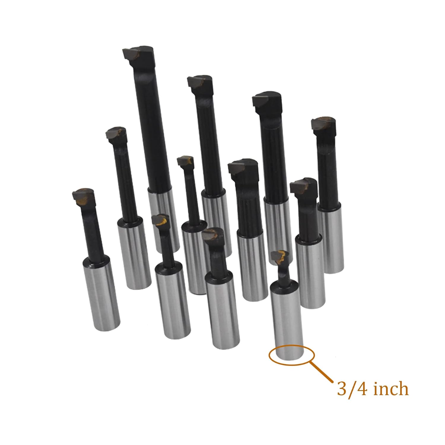 kimllier 12Pcs Boring Bar Set 3/4 Inch Shank Carbide Tipped Bars Lathe Tool