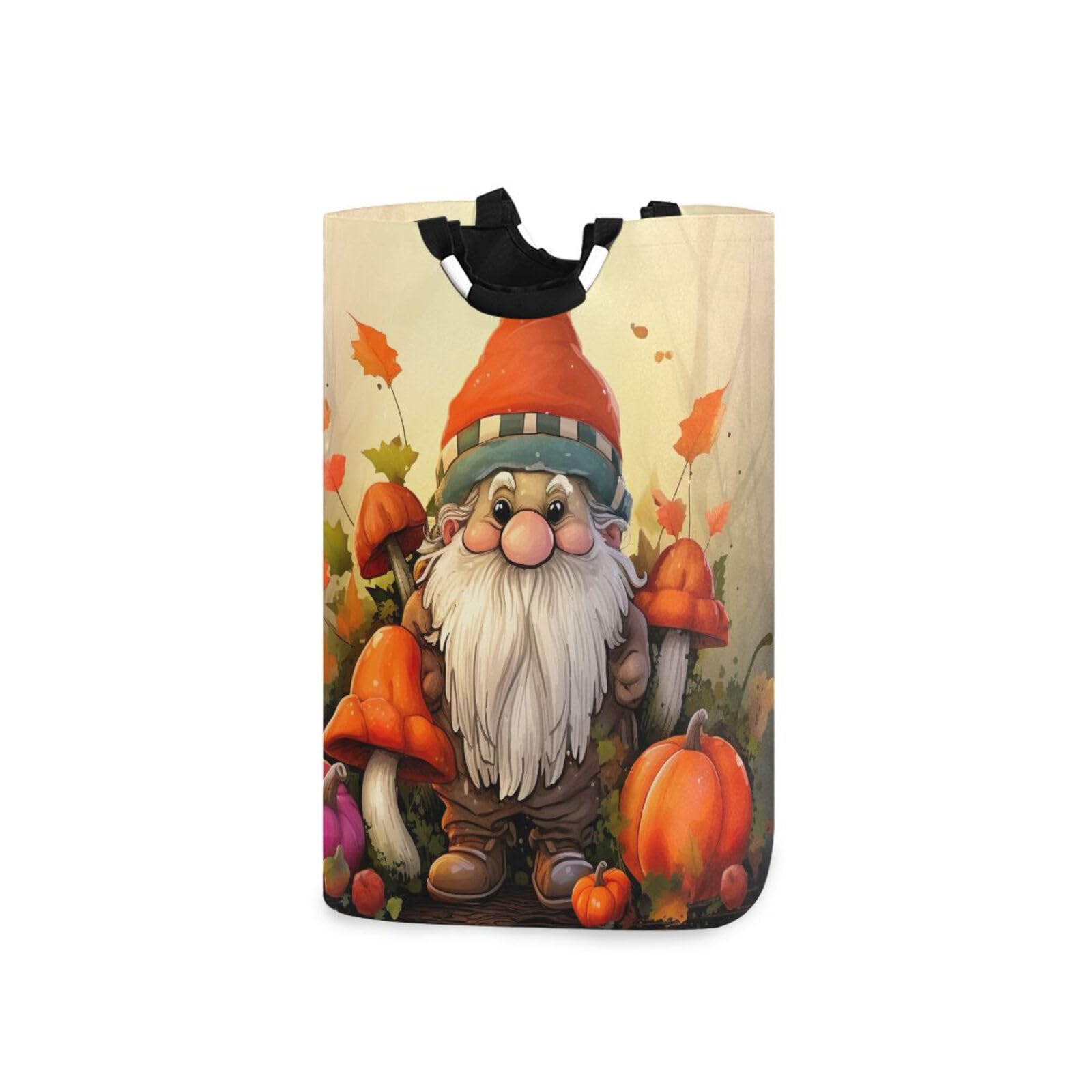 Jihqo Laundry Hamper Basket Thanksgiving Gnome Collapsible Nursery Storage Bin Waterproof Clothing Baskets for Home Bedroom Bathroom Washing Room